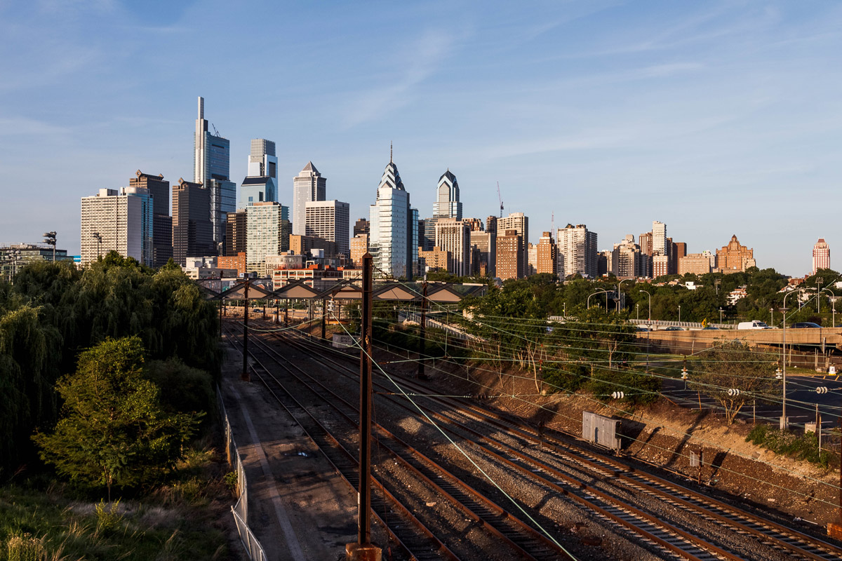 Train tracks going towards Philadelphia