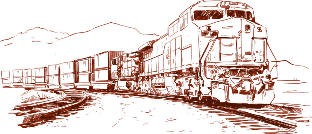 Drawing of a train